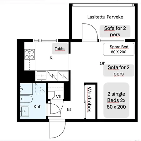 Stylish Marine Studio, Balcony, Parking In Lauttasaari